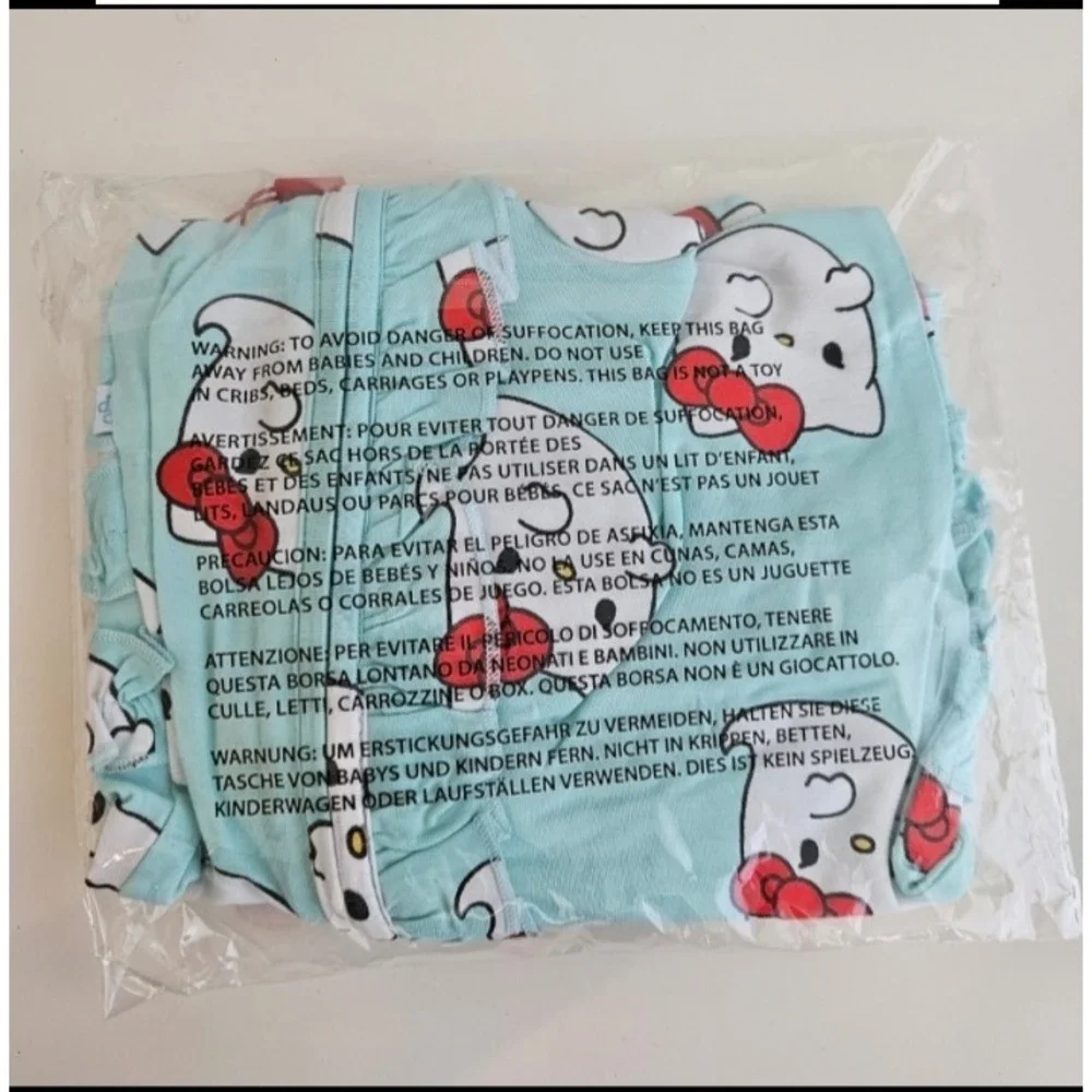 Posh Peanut Footie Baby 3-6M Blue NEW Hello Kitty Ghost Ruffle Bamboo Zippy